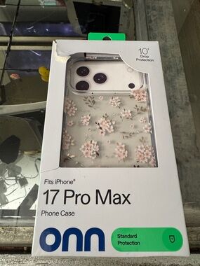 On Running Clear Floral iPhone 17 Pro Max Case with Pink Blossoms